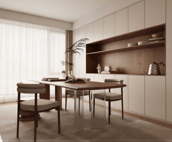 Wabi-sabi Style Dining Room-ID:690741062
