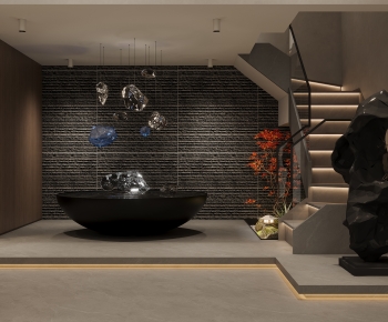 New Chinese Style Stairwell-ID:805354124
