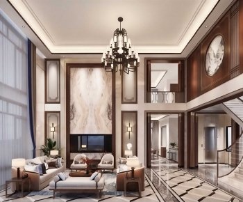 New Chinese Style A Living Room-ID:480711944
