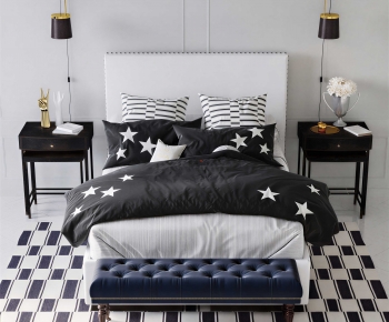 Modern Double Bed-ID:744359547