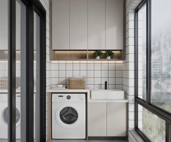 Modern Balcony Laundry Room-ID:316953906