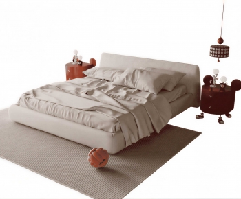 Modern Double Bed-ID:365679032