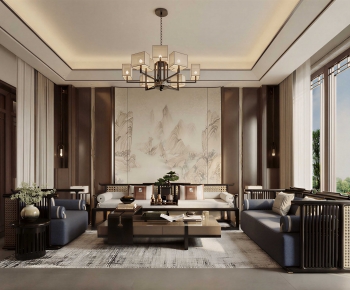 New Chinese Style A Living Room-ID:314551126