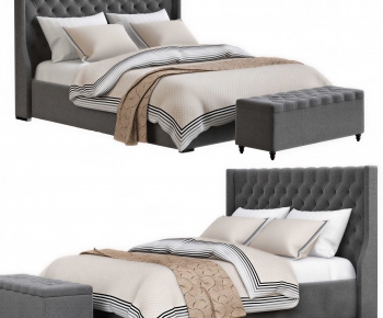 Modern Double Bed-ID:805975915