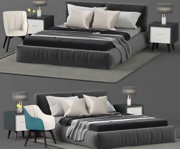 Modern Double Bed-ID:417572987