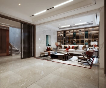 New Chinese Style A Living Room-ID:123331078