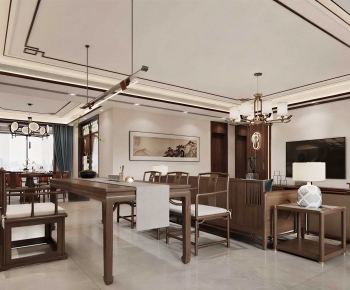 New Chinese Style A Living Room-ID:911724092