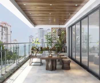 New Chinese Style Leisure Balcony-ID:897440911