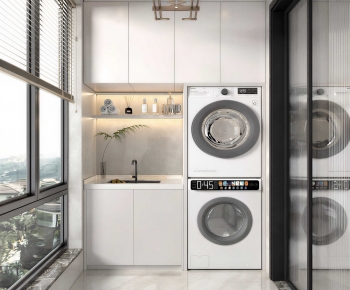 Modern Balcony Laundry Room-ID:829807041
