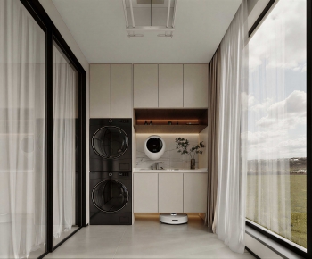 Modern Balcony Laundry Room-ID:477215055