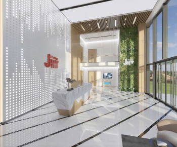Modern Office Reception Desk-ID:970597036