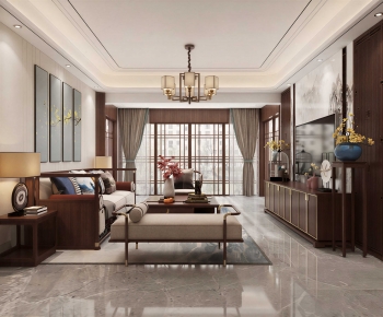 New Chinese Style A Living Room-ID:247473968
