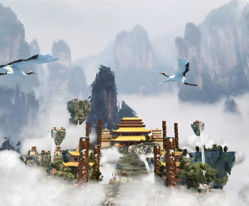 Chinese Style Rockery Waterscape-ID:800607928