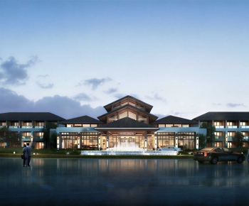 New Chinese Style Appearance Of Commercial Building-ID:501833921