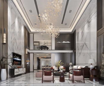 New Chinese Style A Living Room-ID:380458121