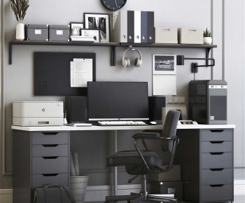 Modern Office Desk And Chair-ID:146920714