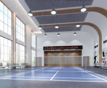 Modern Indoor Badminton Court-ID:489799985
