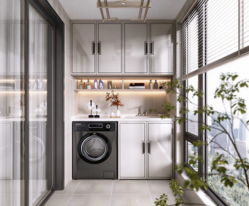 Modern Balcony Laundry Room-ID:464824911