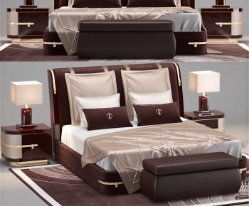 Modern Double Bed-ID:112540016