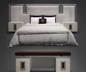 Modern Double Bed-ID:840401896