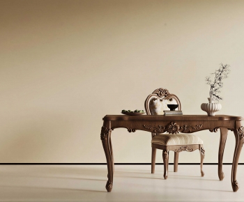 American Style Computer Desk And Chair-ID:381396061