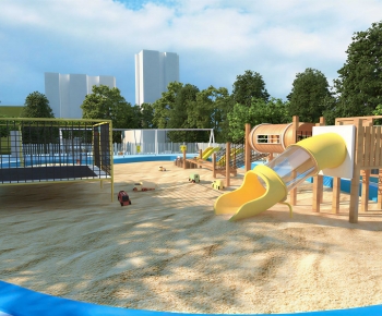 Modern Outdoor Space In Kindergarten-ID:635263922