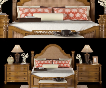 Southeast Asian Style Double Bed-ID:897618067