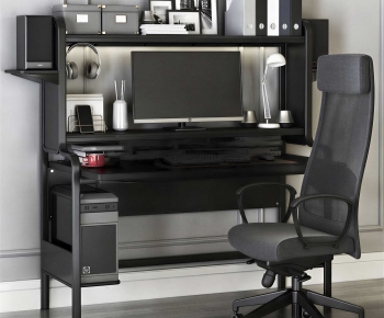 Modern Computer Desk And Chair-ID:960834032
