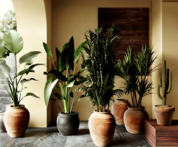 Wabi-sabi Style Ground Green Plant Potted Plants-ID:928107025