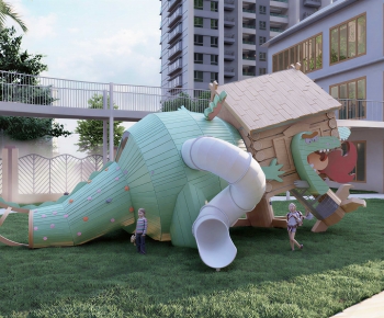 Modern Outdoor Space In Kindergarten-ID:227952002