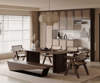 Wabi-sabi Style Dining Room-ID:527932887