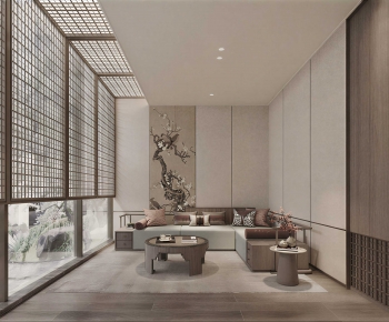 New Chinese Style A Living Room-ID:861680524