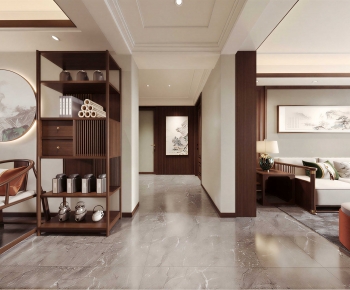 New Chinese Style A Living Room-ID:279978998