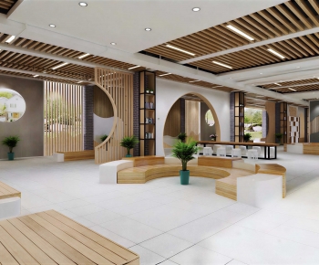 Modern Office Reception Desk-ID:658409125