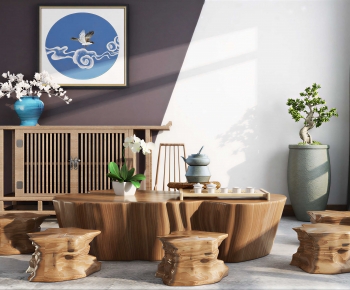 New Chinese Style Tea Tables And Chairs-ID:395818958