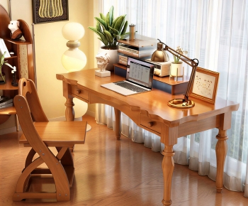 Modern Computer Desk And Chair-ID:913476945