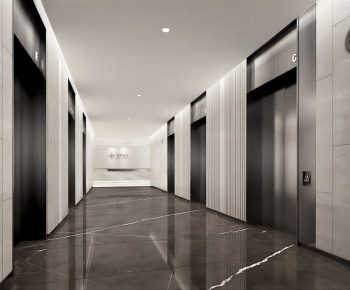Modern Office Elevator Hall-ID:689615012