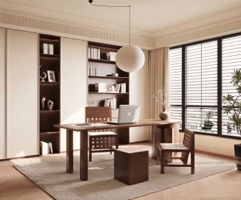 Wabi-sabi Style Study Space-ID:595199117