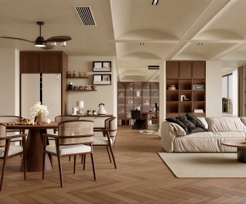 Wabi-sabi Style Dining Room-ID:799494987