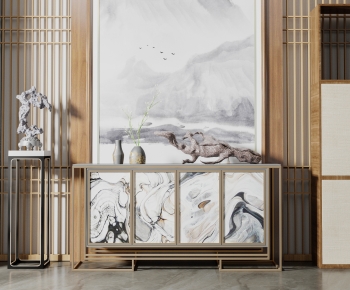 New Chinese Style Entrance Cabinet-ID:542335033