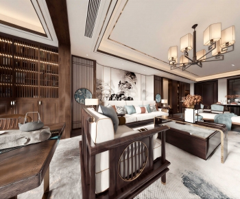 New Chinese Style A Living Room-ID:530843977