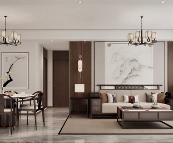 New Chinese Style A Living Room-ID:300250052