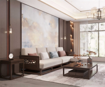 New Chinese Style A Living Room-ID:917411097