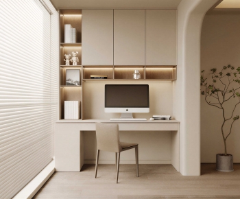 Modern Computer Desk And Chair-ID:307084089