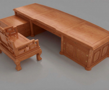 Chinese Style Computer Desk And Chair-ID:267250066