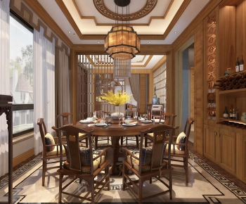 New Chinese Style Dining Room-ID:556412941