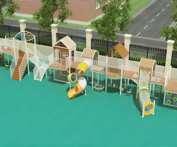 Modern Outdoor Space In Kindergarten-ID:304882059