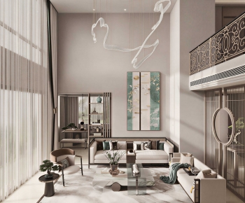 New Chinese Style A Living Room-ID:568013916