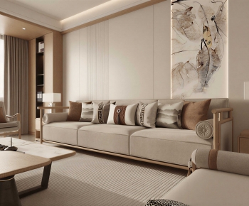 New Chinese Style A Living Room-ID:499901064