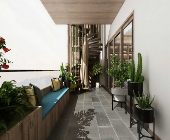 New Chinese Style Leisure Balcony-ID:969594963